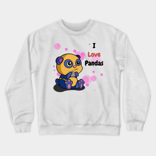 I Love Pandas | Python Dawn Black Crewneck Sweatshirt by aRtVerse